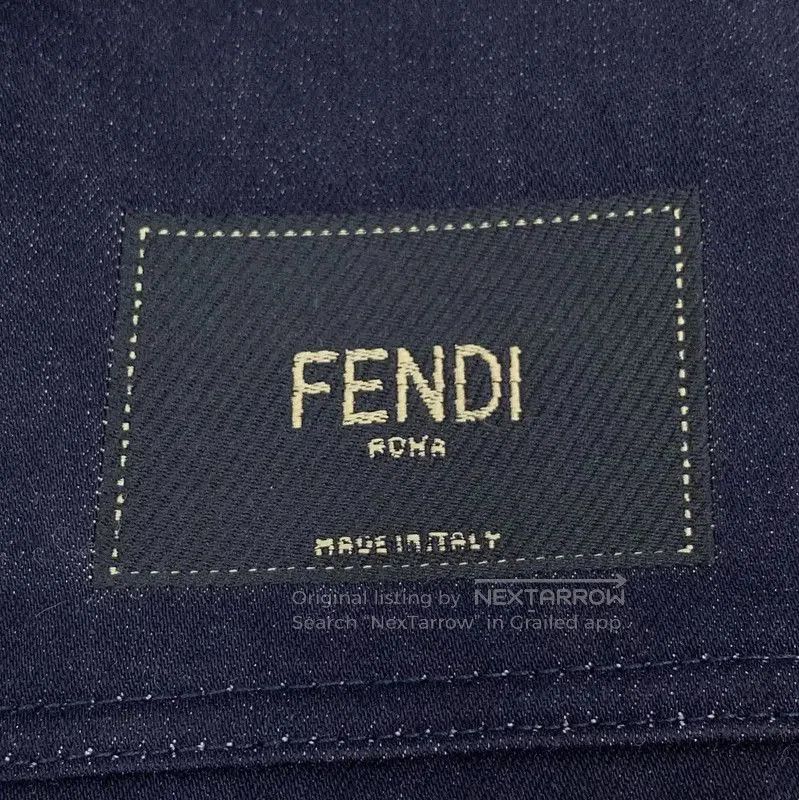 Fendi Fendi Men's Navy Denim Logo Long Sleeve Jacket . Size US M / EU 48-50 / 2 - 5 Thumbnail