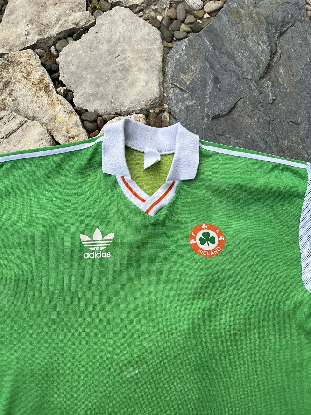 Adidas × Vintage Vintage 80s Adidas Ireland soccer jersey national team lucky Size US L / EU 52-54 / 3 - 3 Thumbnail