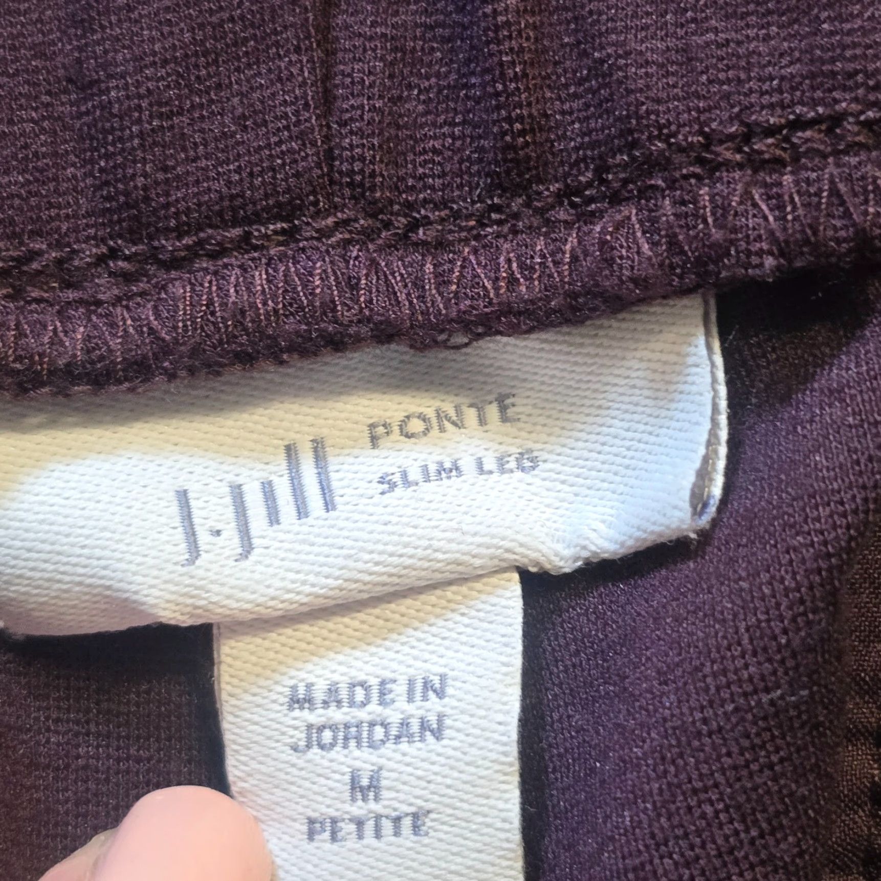 J. Jill J Jill Pants Womens Medium Petite Purple Ponte Slim Leg Stretch Capsule Casual Size 32" / US 10 / IT 46 - 4 Thumbnail