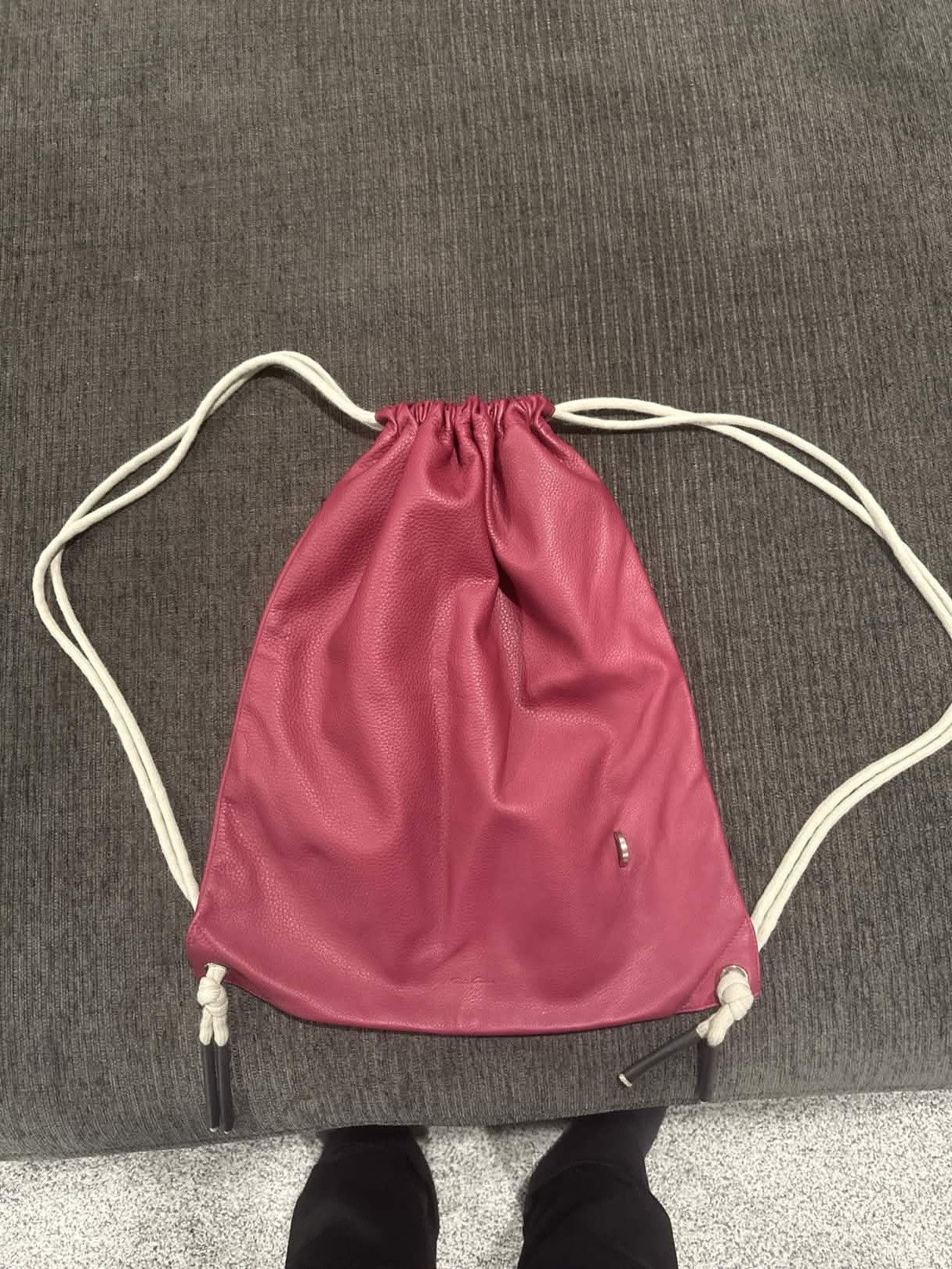 Rick Owens Rick Owens Fuchsia Leather Drawstring Bag Size ONE SIZE - 2 Thumbnail