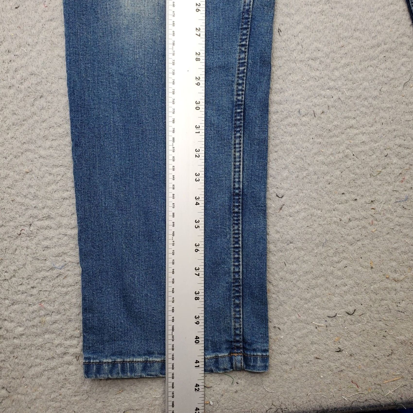 Vintage Stitches Jeans Mens 40x32 Blue Denim Slim Straight Leg 5-Pocket Wear Blue Calcium Shirt Size US 40 / EU 56 - 3 Thumbnail