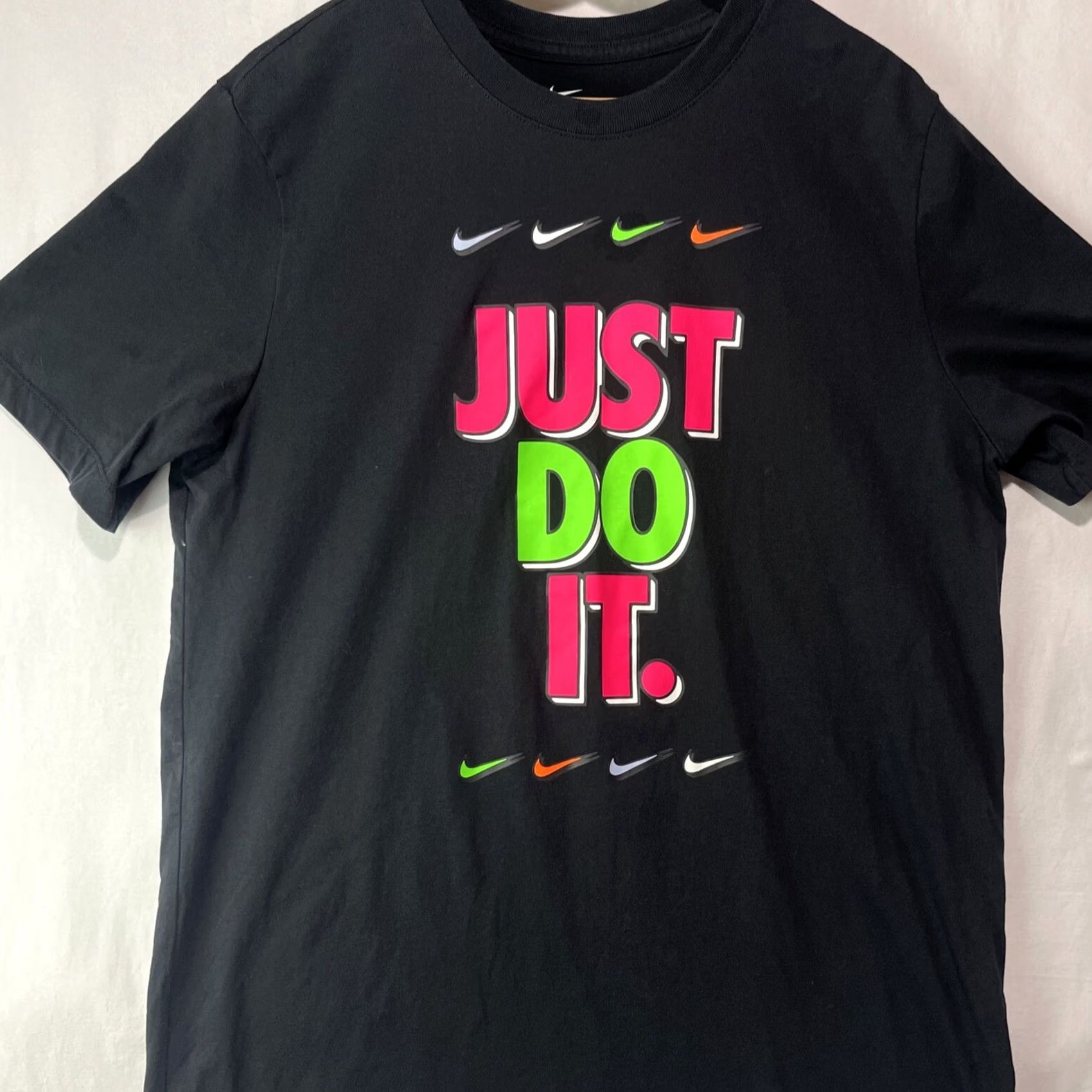 Nike Nike Shirt Mens Large Black Swoosh Just Do It Short Sleeve Adult Crew Neck Size US L / EU 52-54 / 3 - 2 Thumbnail