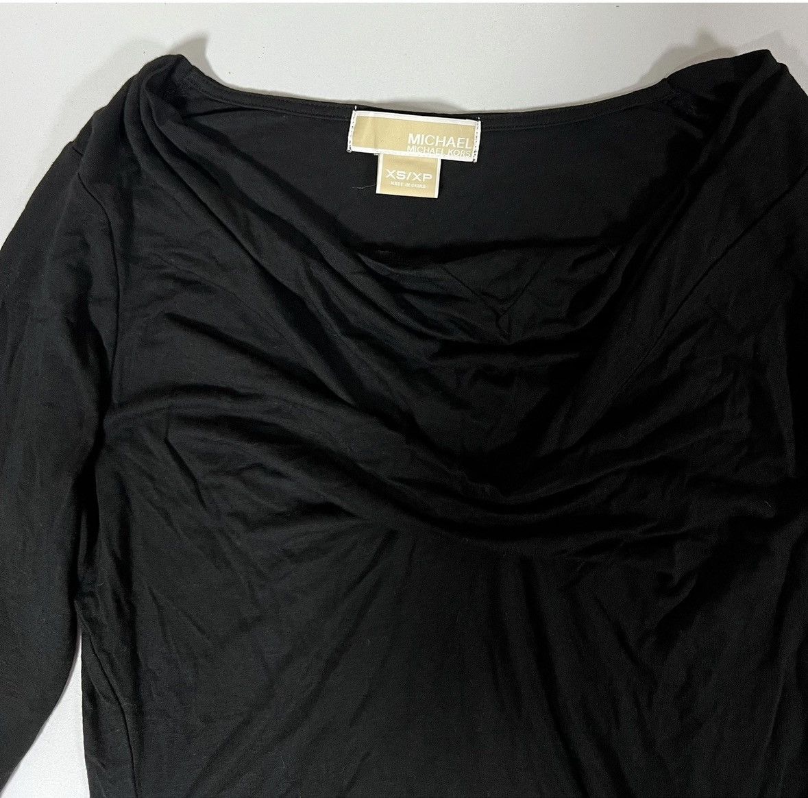 Michael Kors Michael Kors Black Solid Long Sleeve Shirt Top Blouse XS 🖤 Size XS / US 0-2 / IT 36-38 - 3 Thumbnail