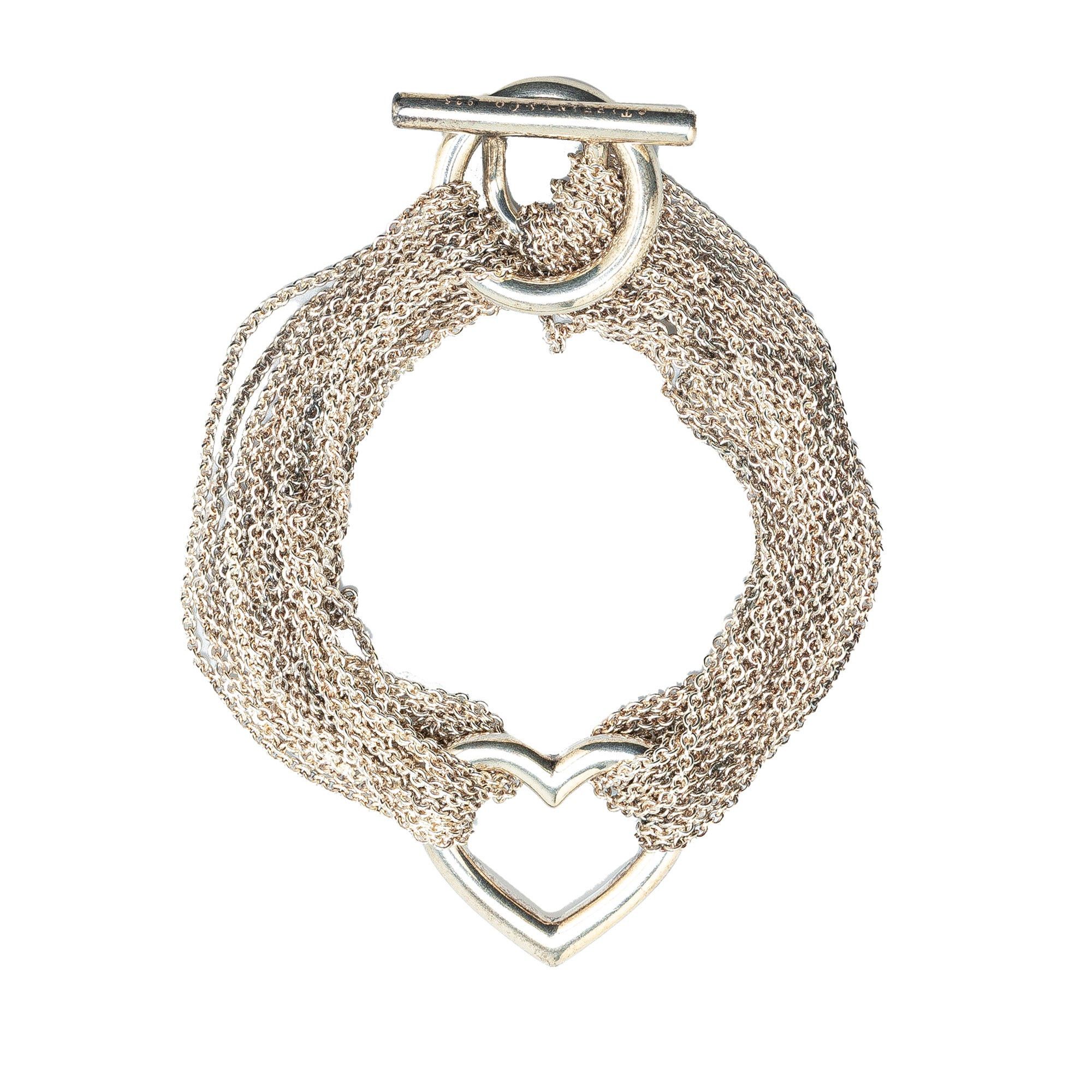 Tiffany & Co. Tiffany Sterling Silver Heart Mesh Toggle Bracelet Silver Size ONE SIZE - 1 Thumbnail