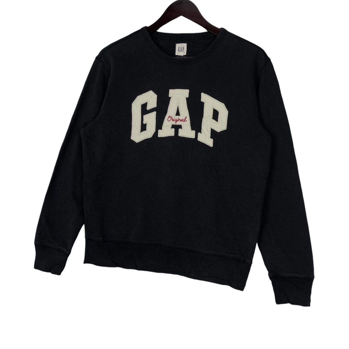 Gap × Vintage Vintage GAP Crewneck Sweatshirt Black Pullover Jumper Size S Size S / US 4 / IT 40 - 2 Thumbnail