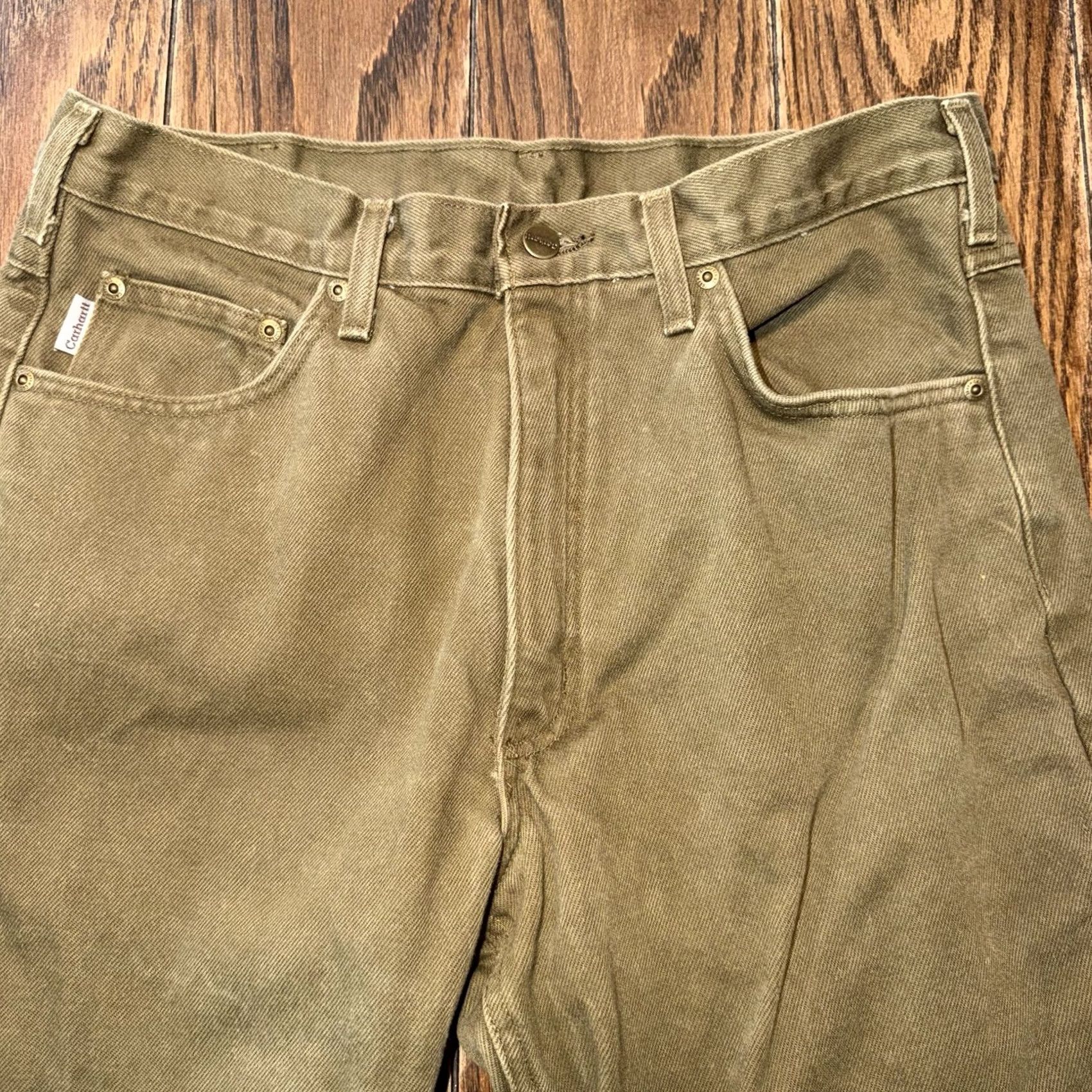Carhartt VINTAGE Carhartt B162 BRK Flannel Lined Canvas Jeans Bark Brown Men’s 34x30 Size US 34 / EU 50 - 7 Thumbnail