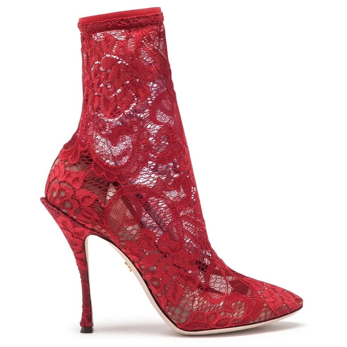 Dolce & Gabbana Dolce & Gabbana Stretch Lace Sock Boots Booties Red 35.5 Size US 5.5 / IT 35.5 - 5 Thumbnail
