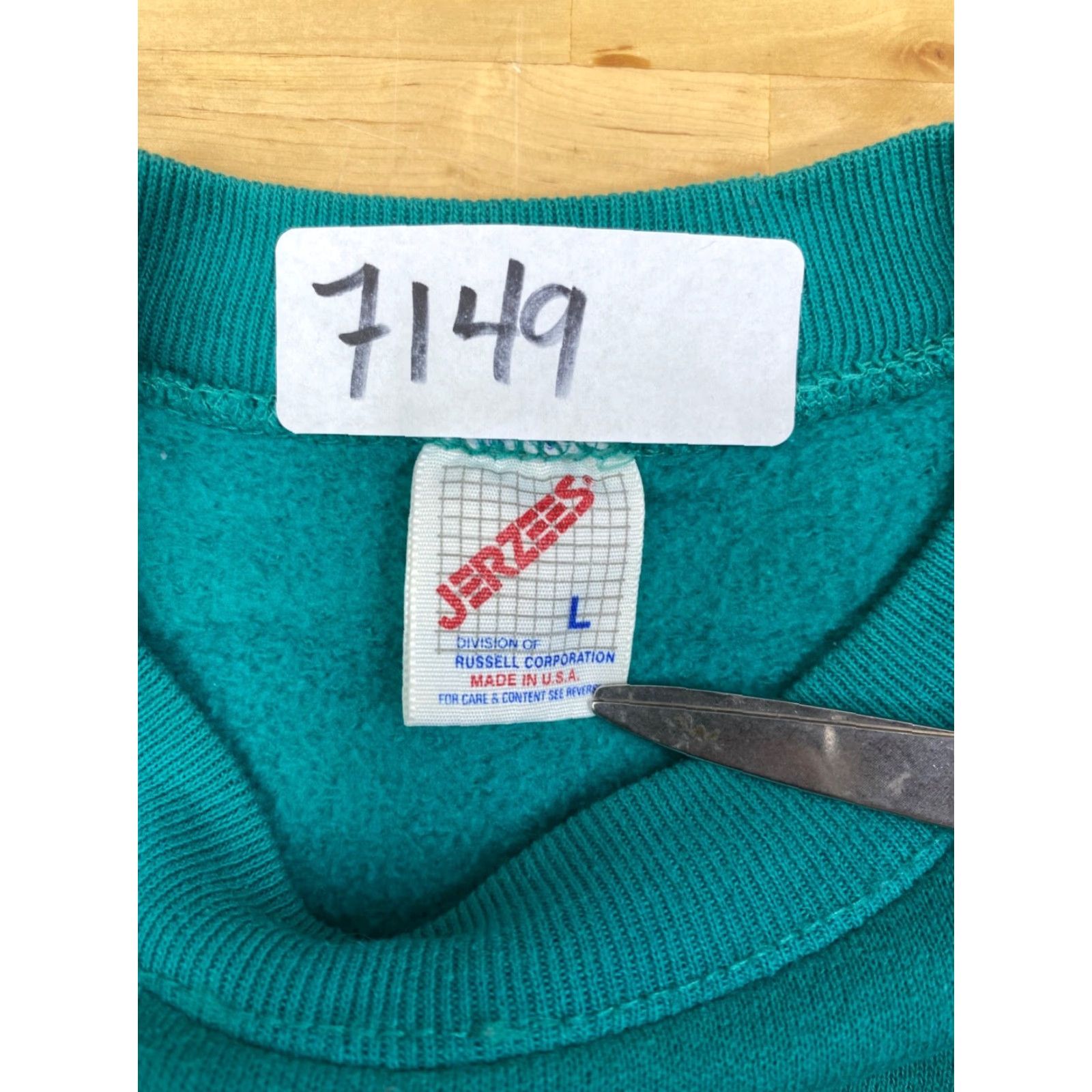Jerzees VINTAGE Jerzees Pullover Sweater Men L Green Beach USA 7149 Graphic Print Casual Jersey Crew Neck Pullover Size US L / EU 52-54 / 3 - 3 Thumbnail