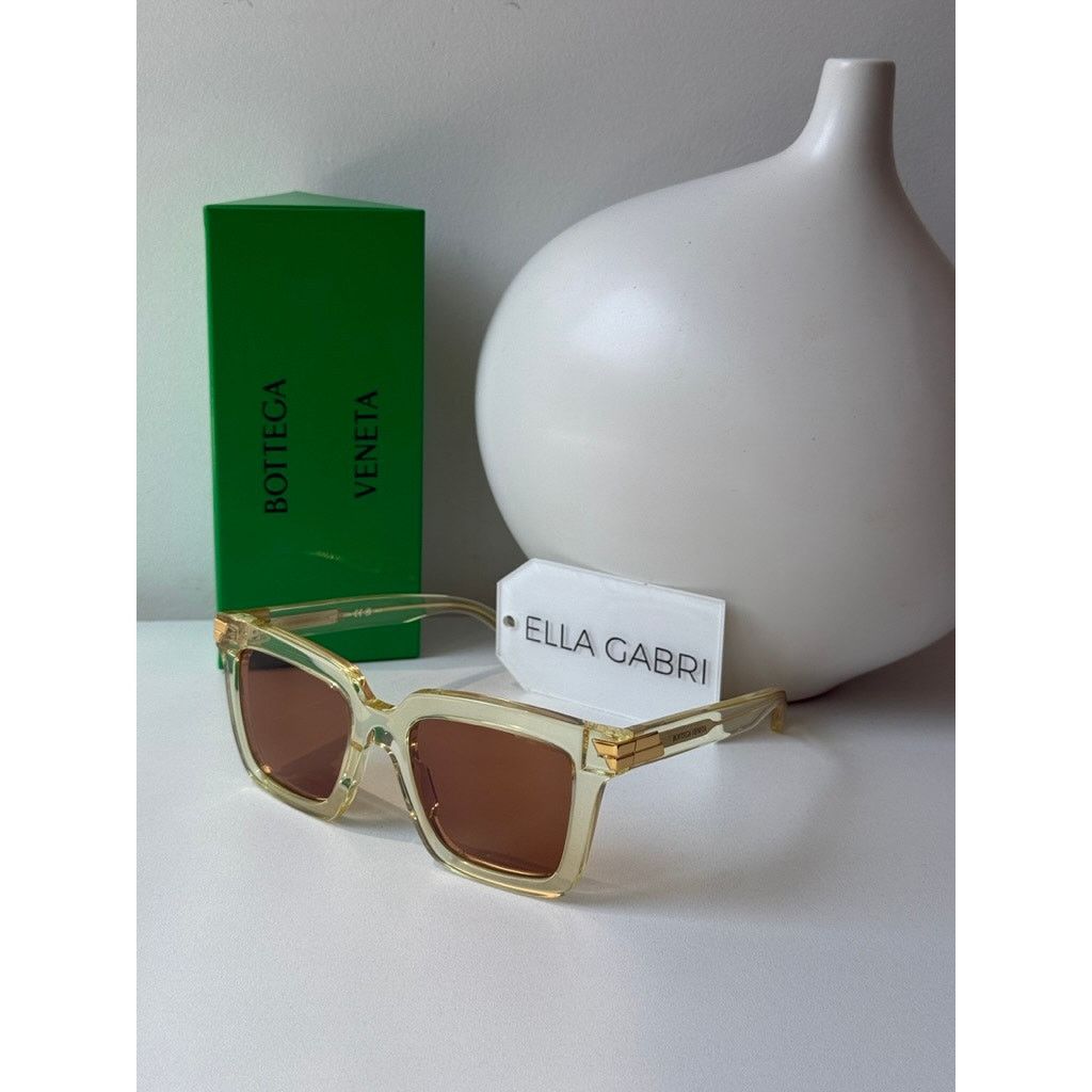 Bottega Veneta NEW Bottega Veneta BV1005S Unisex Clear Square Sunglasses Size ONE SIZE - 3 Thumbnail