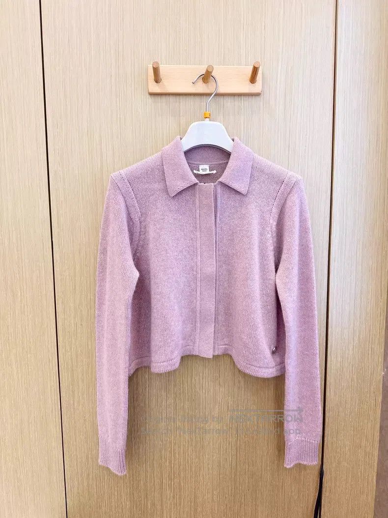 Hermes Hermes All cashmere pink cardigan sweater Size XXS / US 00 / IT 34 - 1 Thumbnail