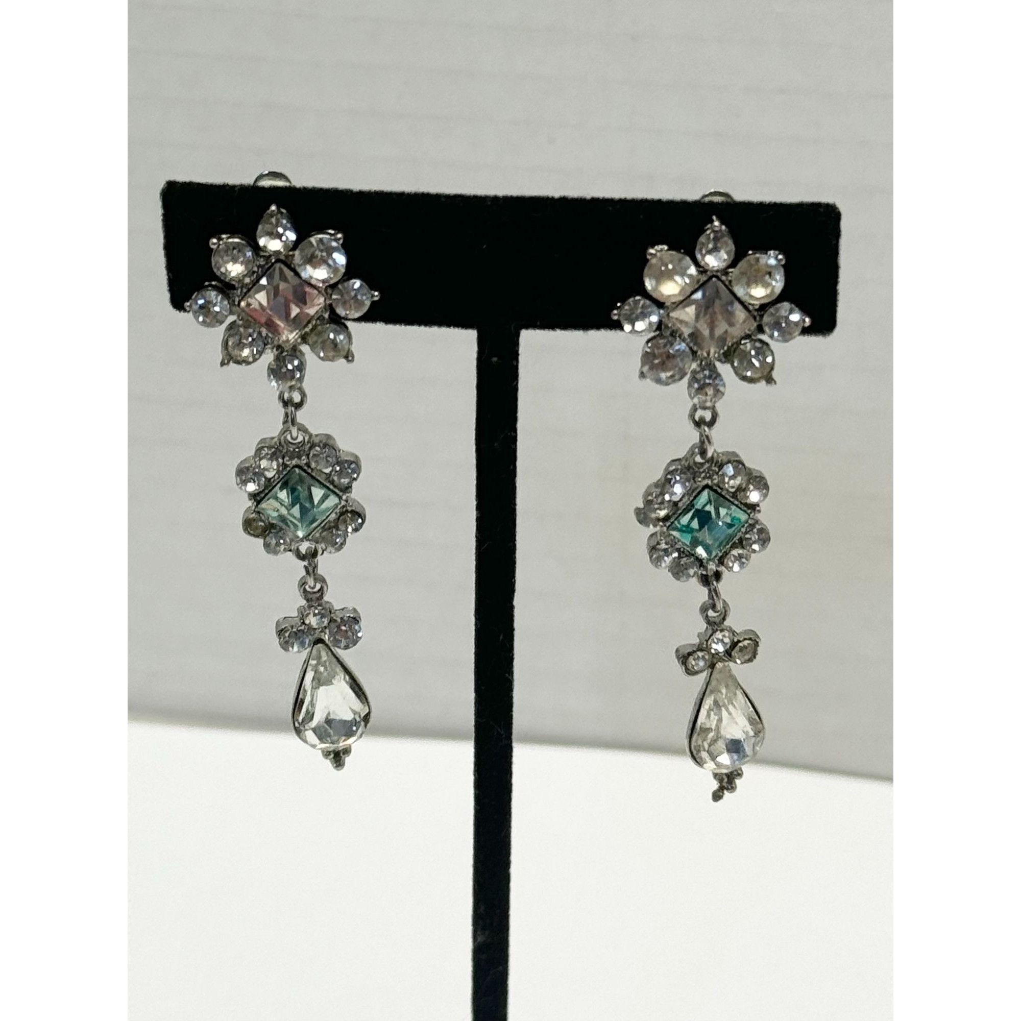 Vintage Vintage rhinestone drop dangle earrings Size ONE SIZE - 3 Thumbnail
