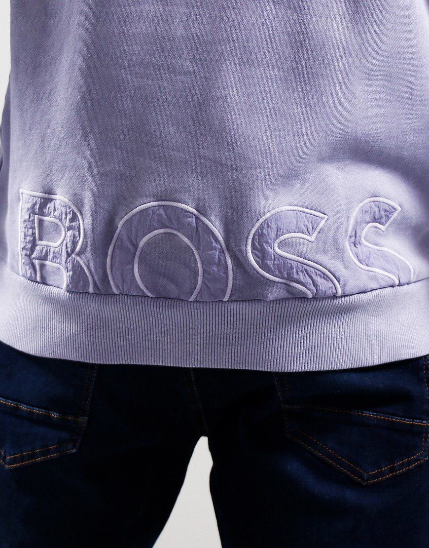 Hugo Boss BOSS Hoodie Lilac Purple Nylon Logo Hood Factory Washed Look Size US XL / EU 56 / 4 - 5 Thumbnail
