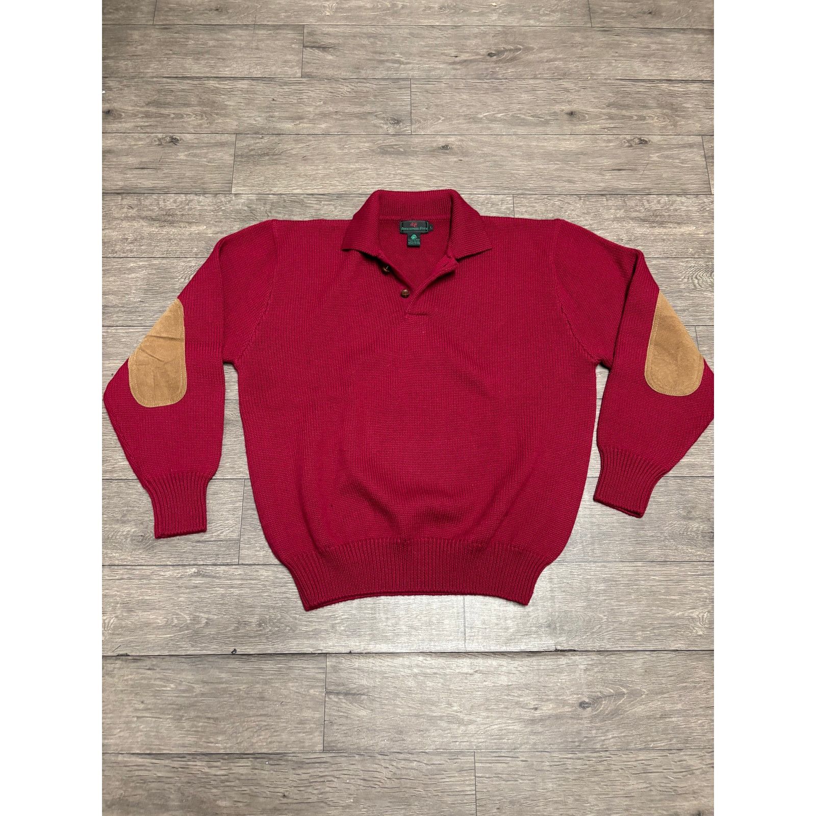 Abercrombie & Fitch × Vintage Vintage Abercrombie & Fitch Pad Sweater Red Sz L 80s Size US L / EU 52-54 / 3 - 1 Thumbnail