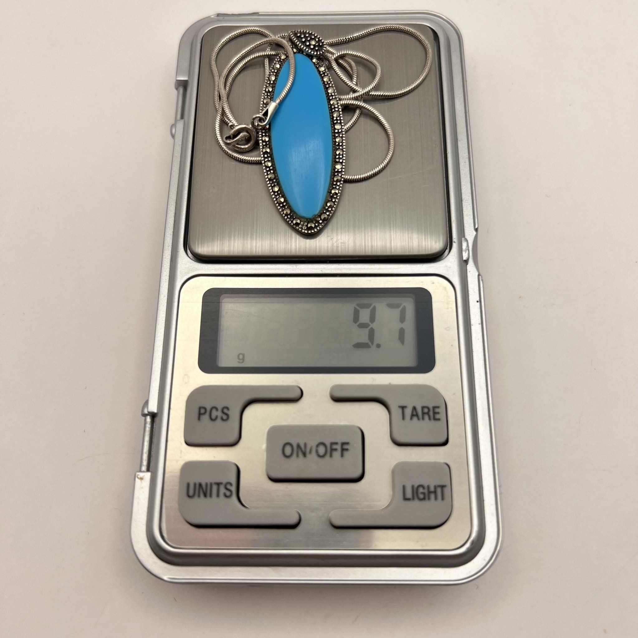 Jewelry Vintage Sterling Silver 925 Necklace Pendant Turquoise 9.7g Size ONE SIZE - 4 Thumbnail