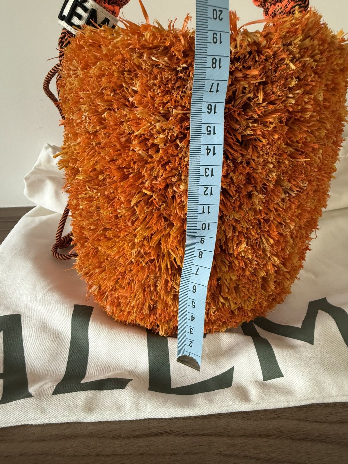 ALEMAIS Alemais Bag Bucket Orange Raffia Lalo Mini Fringe Macrame Size ONE SIZE - 13 Thumbnail
