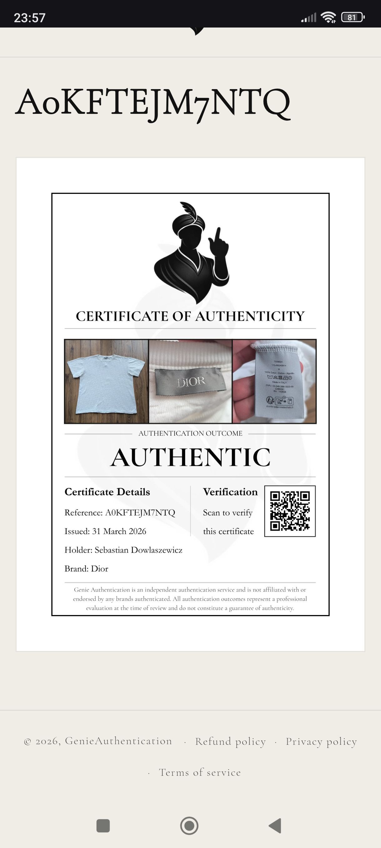 Dior New collection Dior Towel Tee, M, very good condition Size US M / EU 48-50 / 2 - 9 Thumbnail