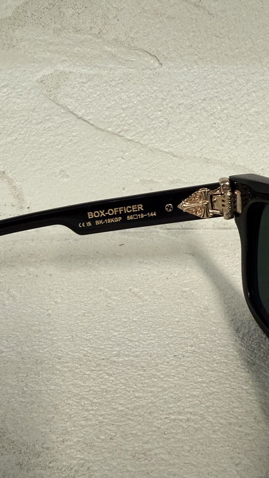 CHROME HEARTS BOX OFFICER SUNGLASSES 'BLACK'