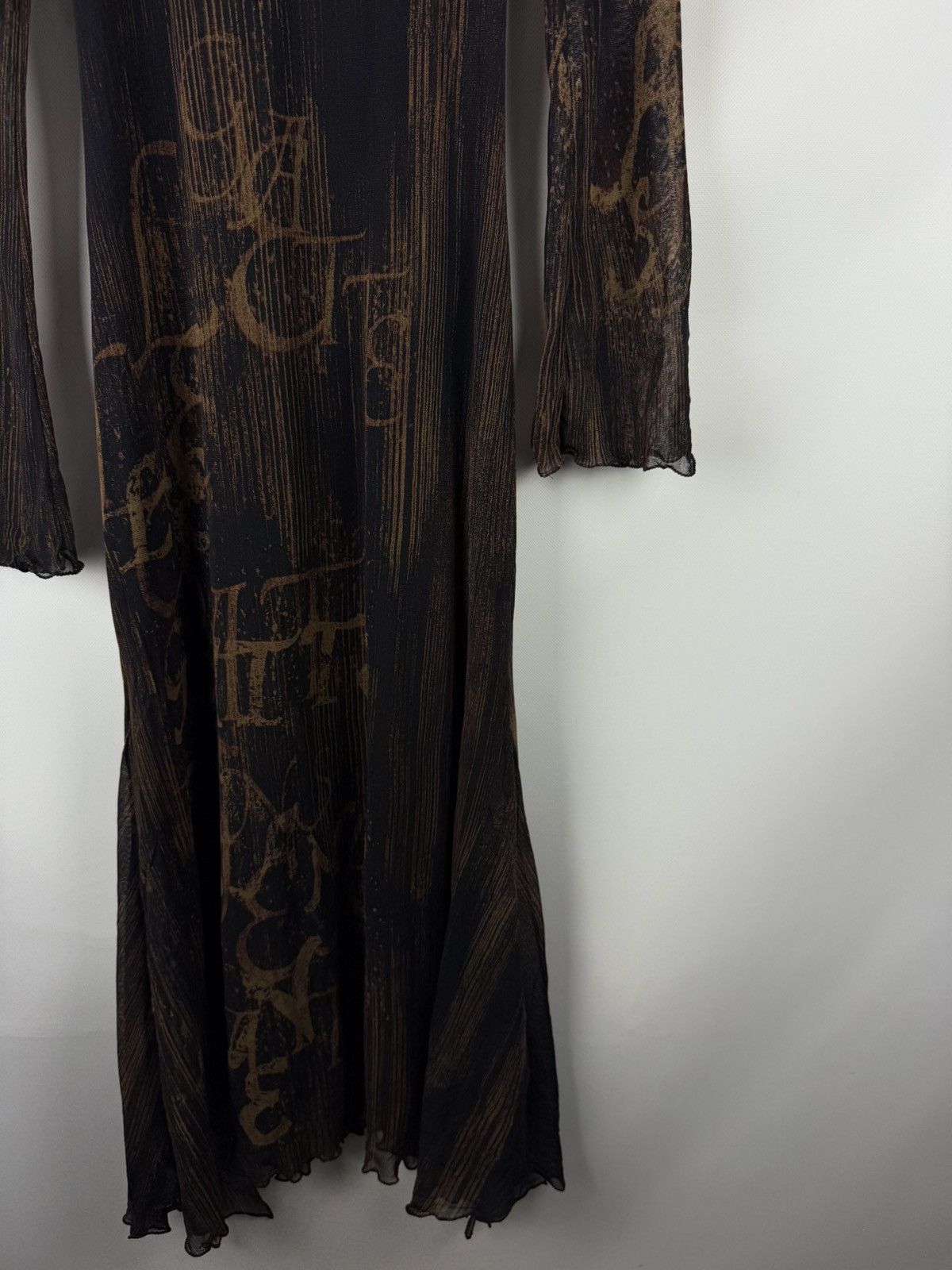 Other Legatte Jeans Mesh Y2K Long Sleeve Overprinted Maxi Dress Size L / US 10 / IT 46 - 7 Thumbnail