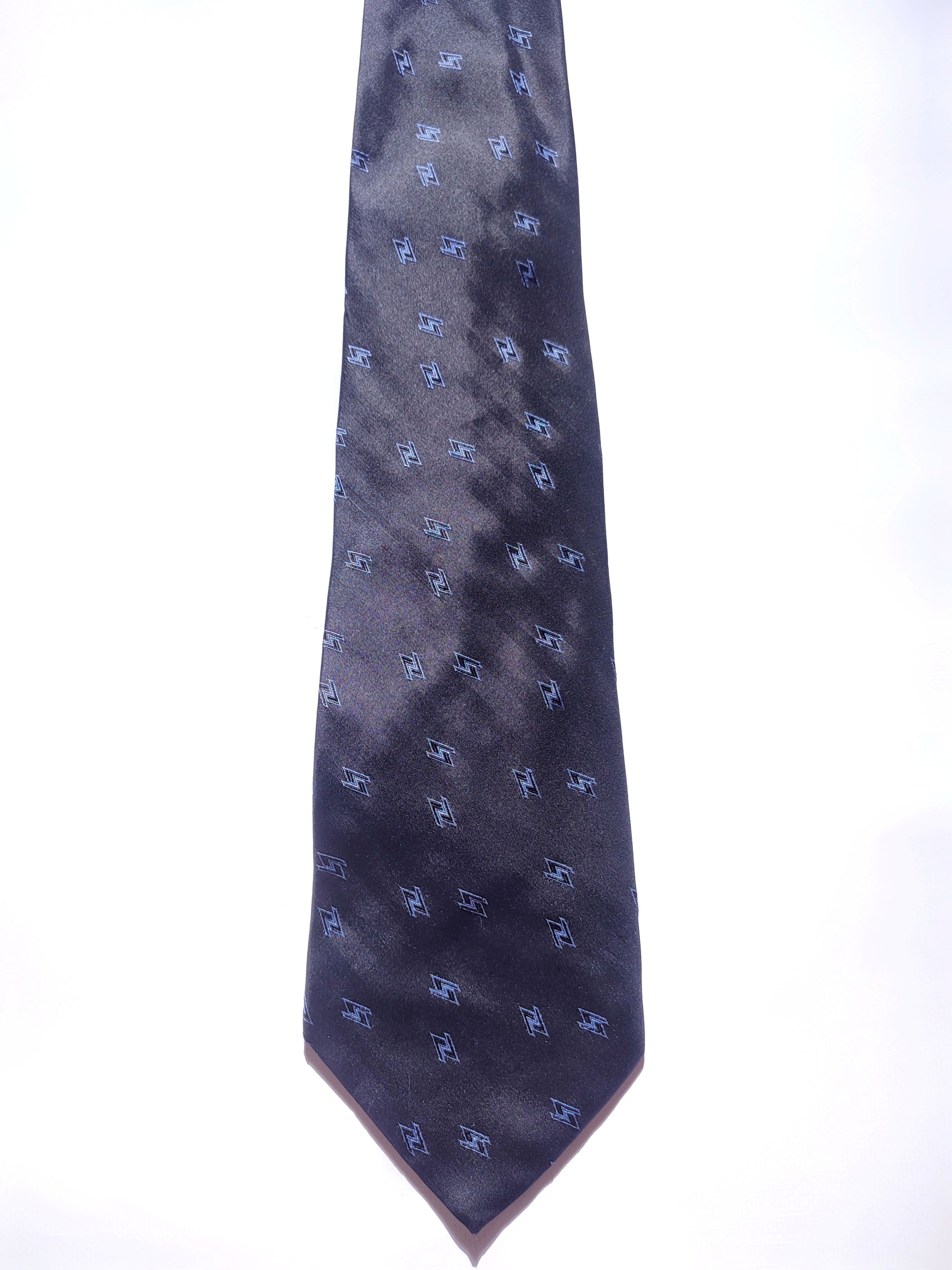 Versace × Vintage Vintage Gianni Versace Thunder Silk Hand Made Tie Size ONE SIZE - 1 Thumbnail