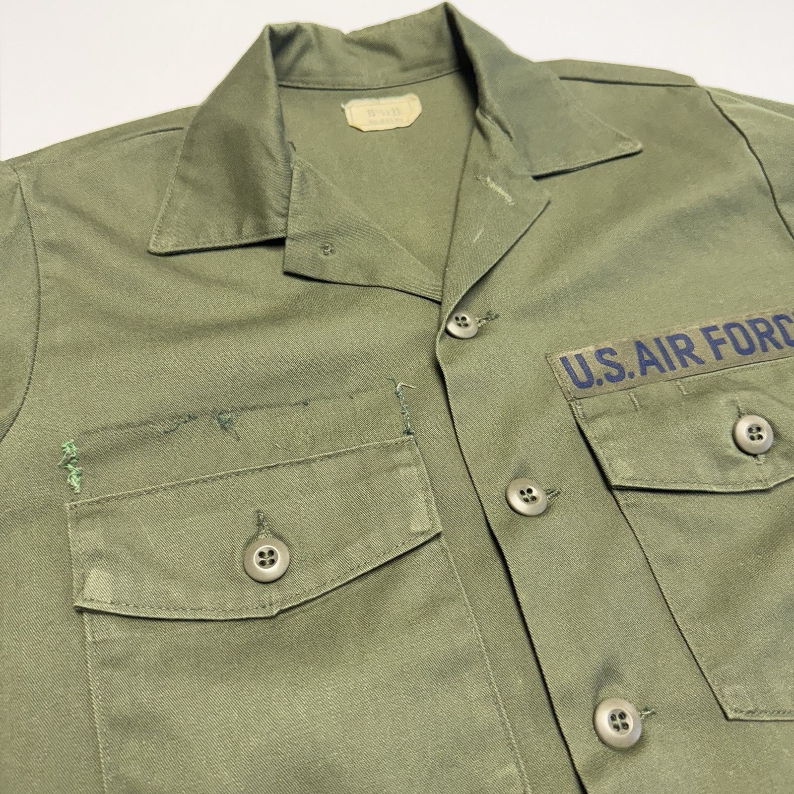 Vintage OG-507 US Air Force Military Shirt Mens 15.5x33 Vintage 70s Size US L / EU 52-54 / 3 - 4 Thumbnail