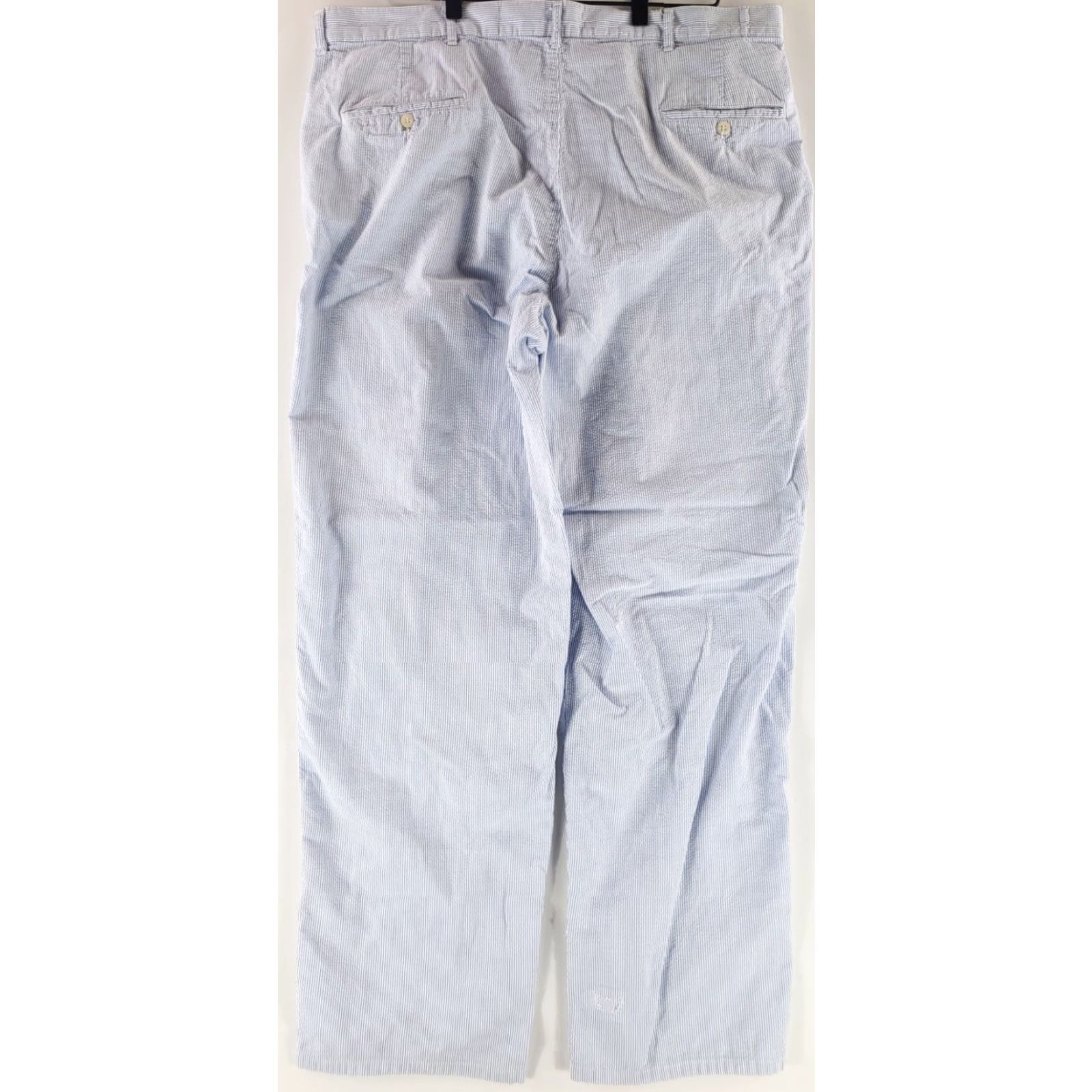 Polo Ralph Lauren Polo Ralph Lauren VTG 90s Seersucker Pants Striped USA Mens 40x34 Inseam 31 Blue Chino Mended Hole Size US L / EU 52-54 / 3 - 2 Thumbnail