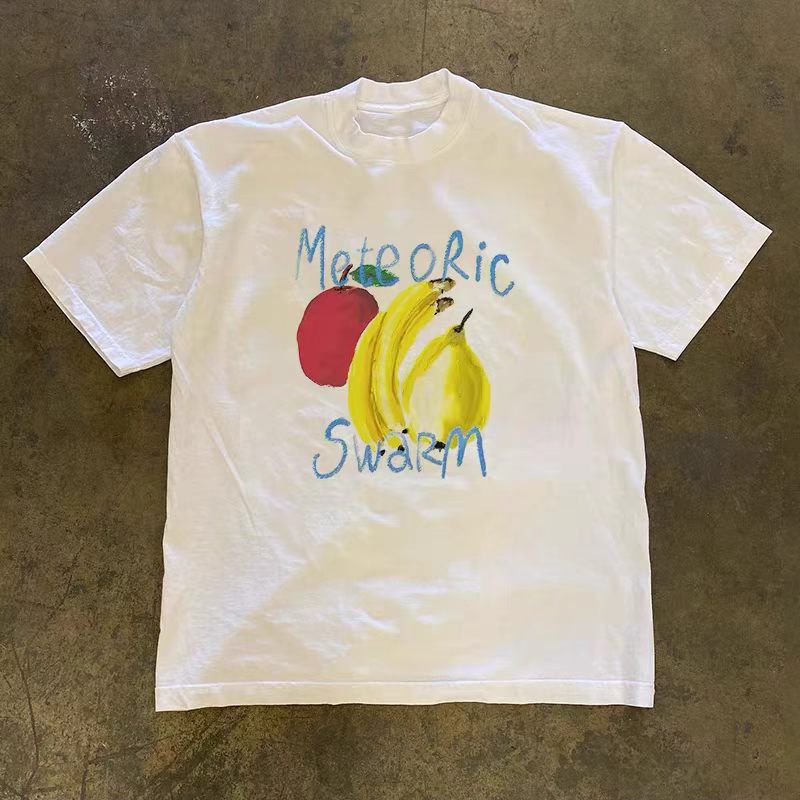 Japanese Brand White casual retro fruit print cotton t-shirt Size US M / EU 48-50 / 2 - 1 Thumbnail