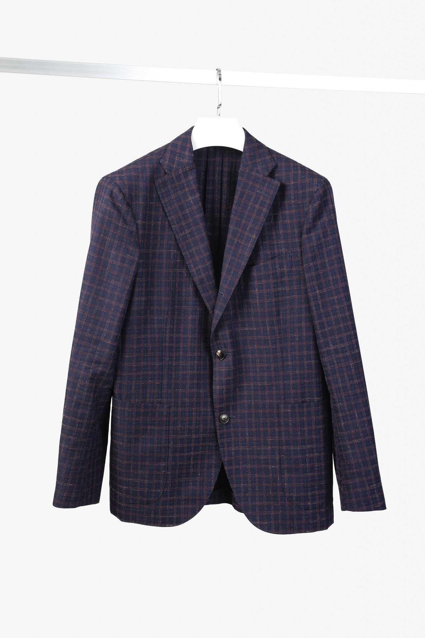 Boglioli Boglioli Navy Red Check Single-Breasted 3-Button Blazer Size 38R - 1 Thumbnail