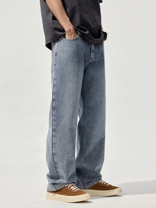 Japanese Brand × Jean Men's retro distressed washed all-match straight jeans Size US 32 / EU 48 - 3 Thumbnail