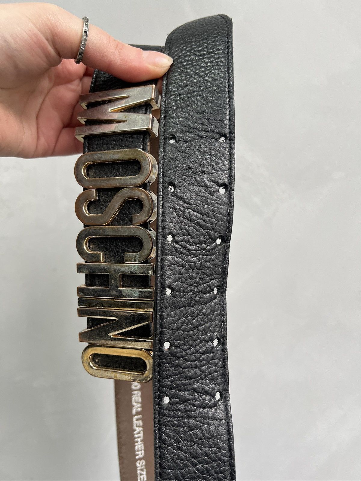 Moschino Moschino leather archive buckle logo belt y2k Size ONE SIZE - 6 Thumbnail