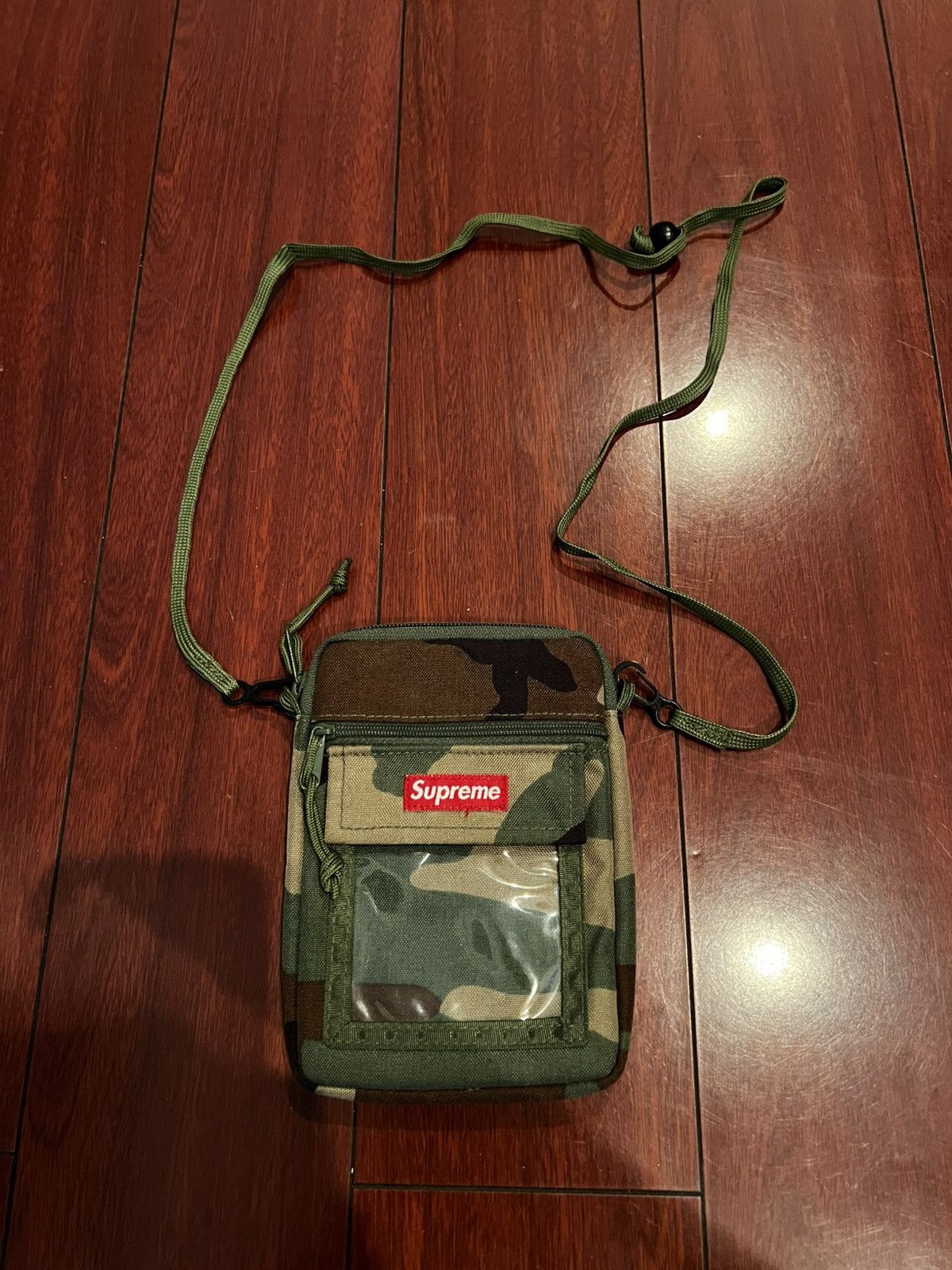 Supreme Utility Pouch Woodland Camo Crossbody Shoulder Bag in Green, Men's