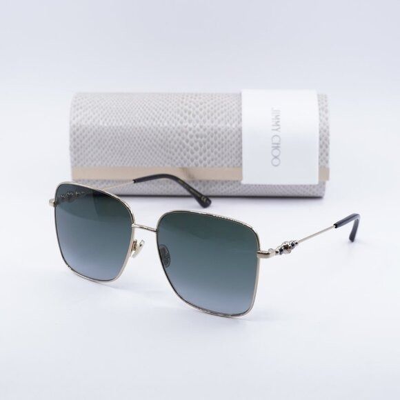 Jimmy Choo Jimmy Choo HESTER/S 02M2 9O Sunglasses Black Gold Square Size ONE SIZE - 10 Thumbnail
