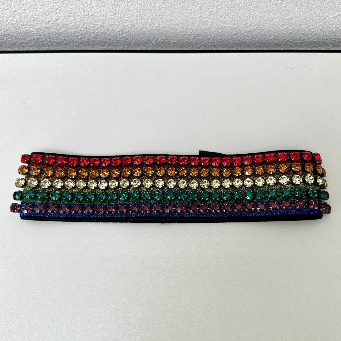 Gucci Gucci Multicolor Rhinestone Rainbow Stretch Headband Size ONE SIZE - 2 Thumbnail