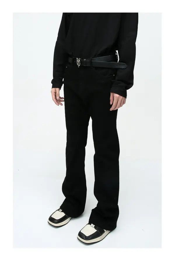 Japanese Brand Kuroda x Mita Simple black slim-fit stretch bootcut jeans Size US 32 / EU 48 - 3 Thumbnail