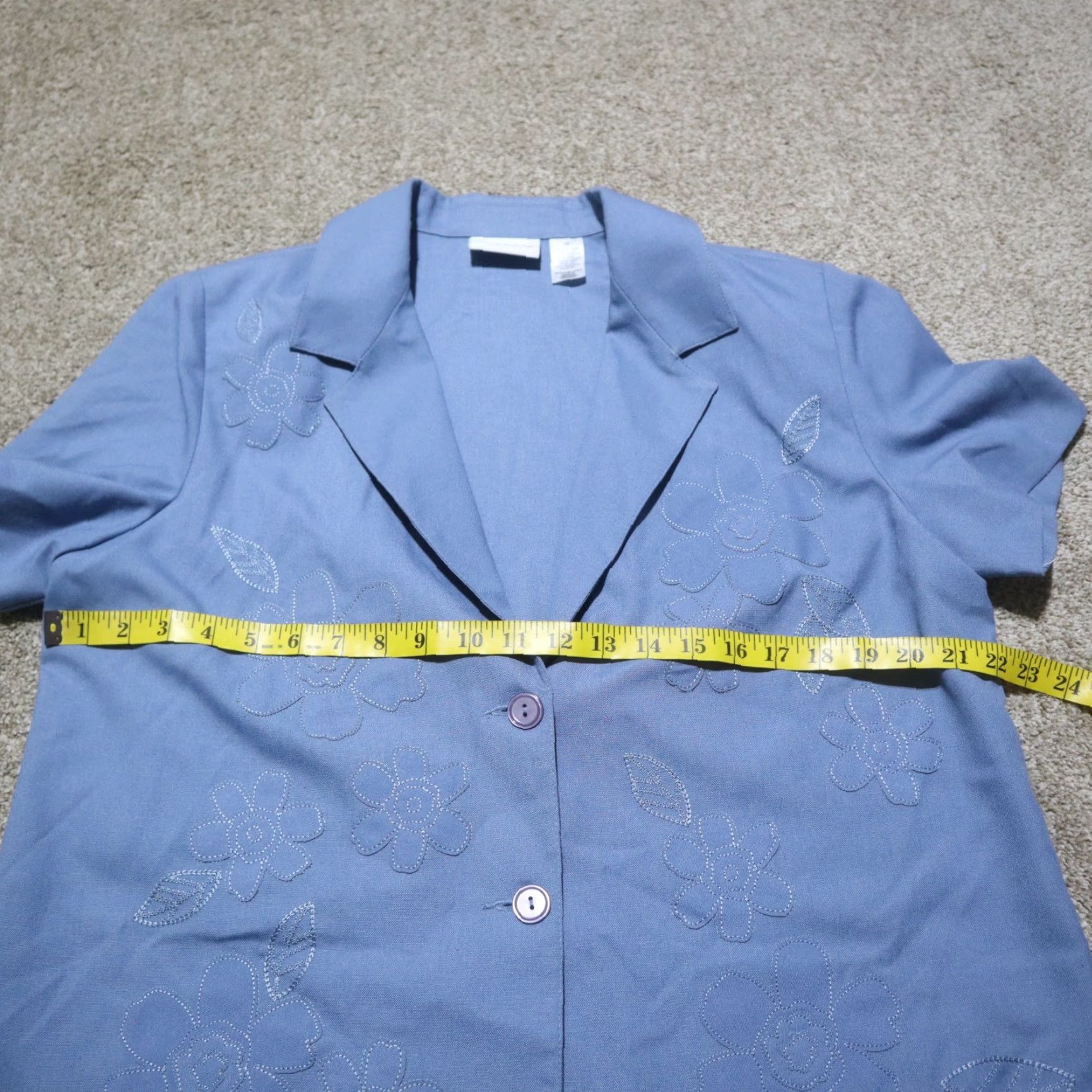 Vintage VINTAGE Alfred Dunner Jacket Women 14 Blue Floral Blazer Button Notch Collar Basic Jacket Spring Summer Floral Womens Size XL / US 12-14 / IT 48-50 - 4 Thumbnail