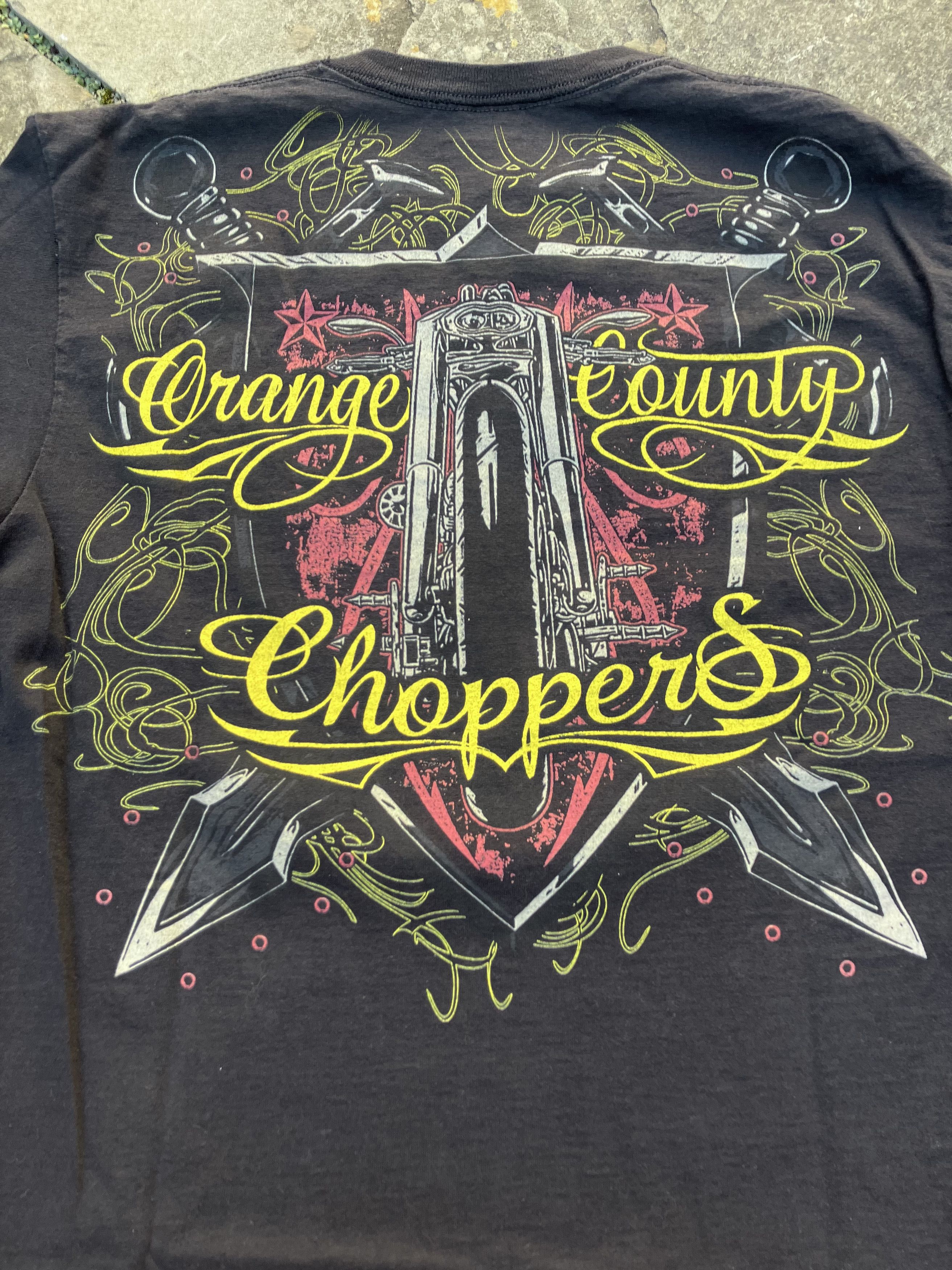 Affliction Vtg Y2K Orange County Choppers Gothic Sword Faded TShirt Size US M / EU 48-50 / 2 - 7 Thumbnail