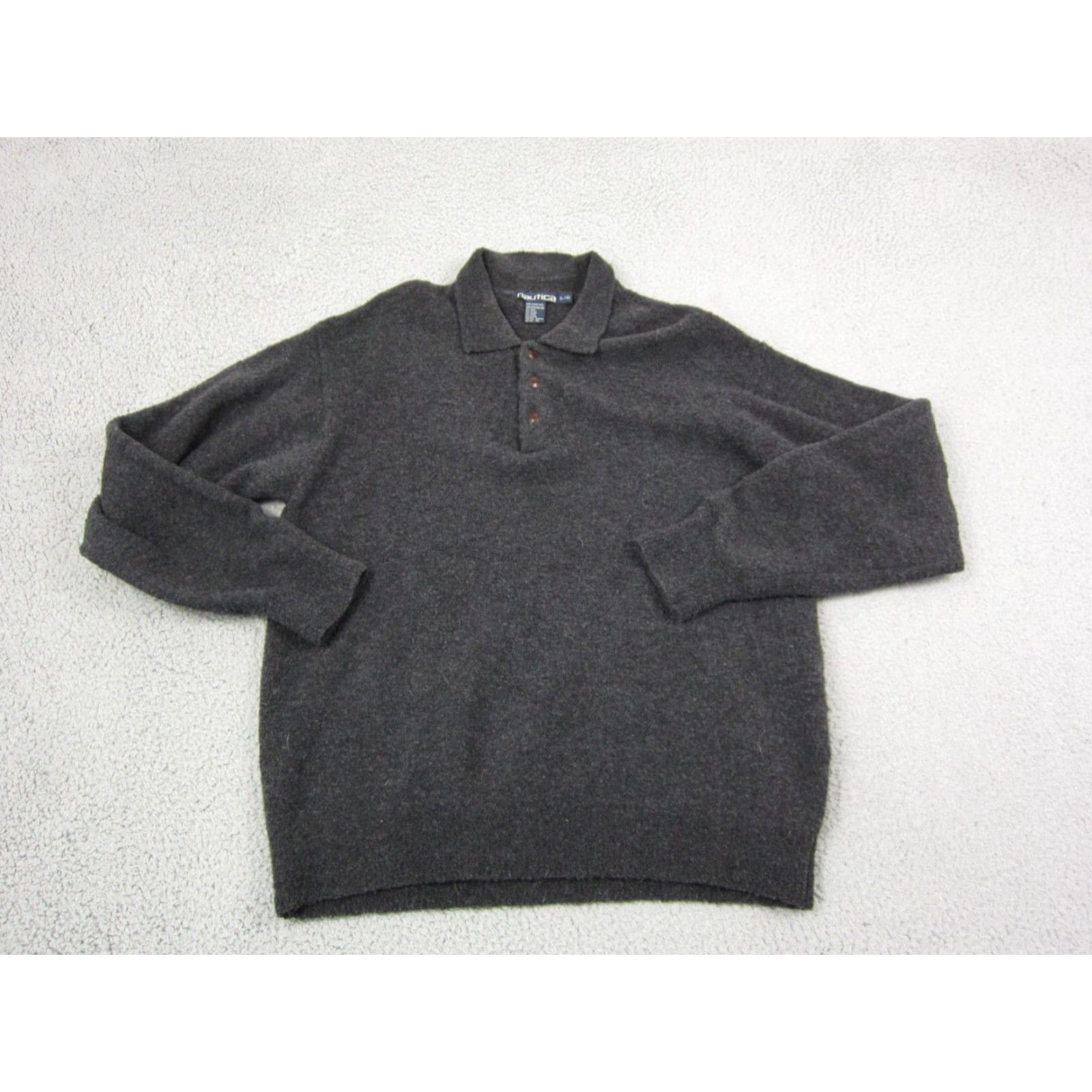 Nautica VINTAGE Nautica Sweater Mens Pullover Knit Collared Long Sleeve Black Wool Nylon 90s Fluffy L Regular Front-Page Search Keywords Size US L / EU 52-54 / 3 - 2 Thumbnail