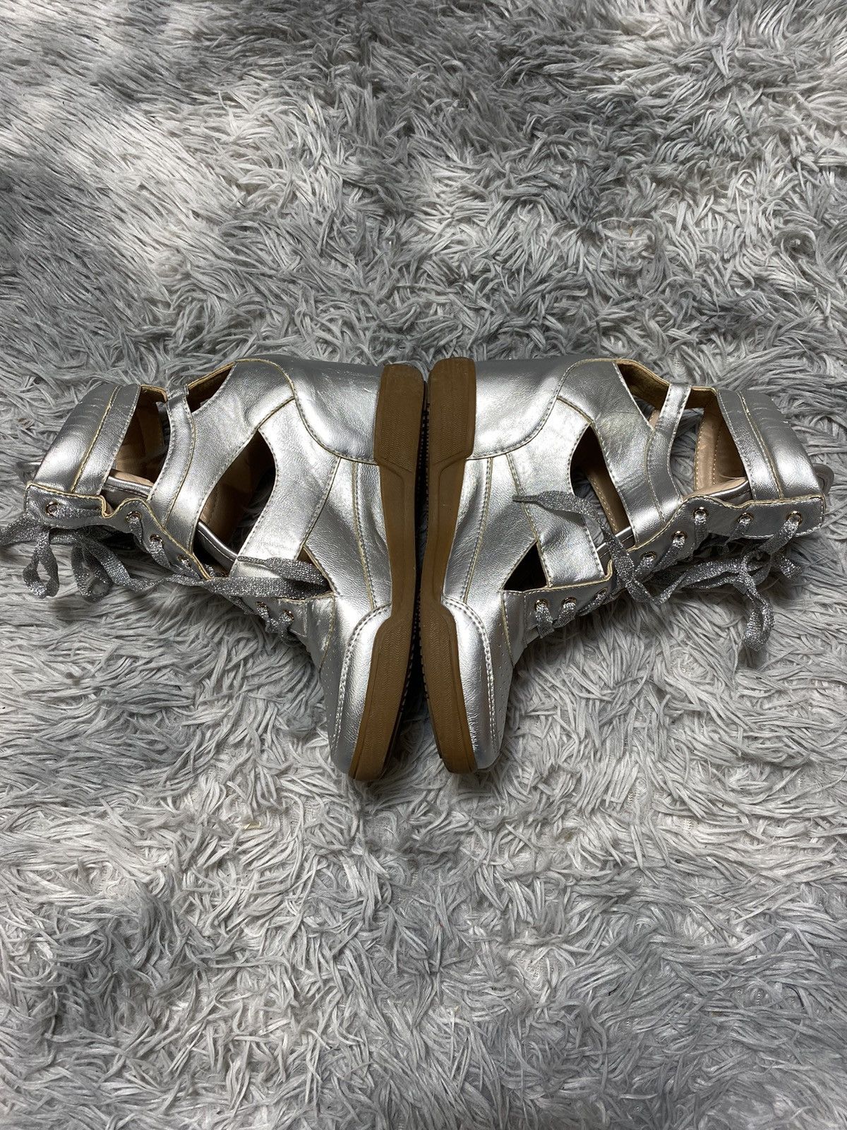 Japanese Brand Sorte Felice Silver Wedge Booties - EU 37 Size US 6.5 / IT 36.5 - 6 Thumbnail