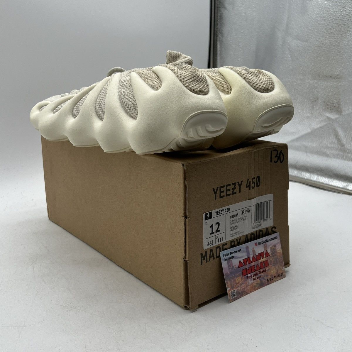 Adidas Yeezy 450 cloud white Size US 12 / EU 45 - 4 Thumbnail