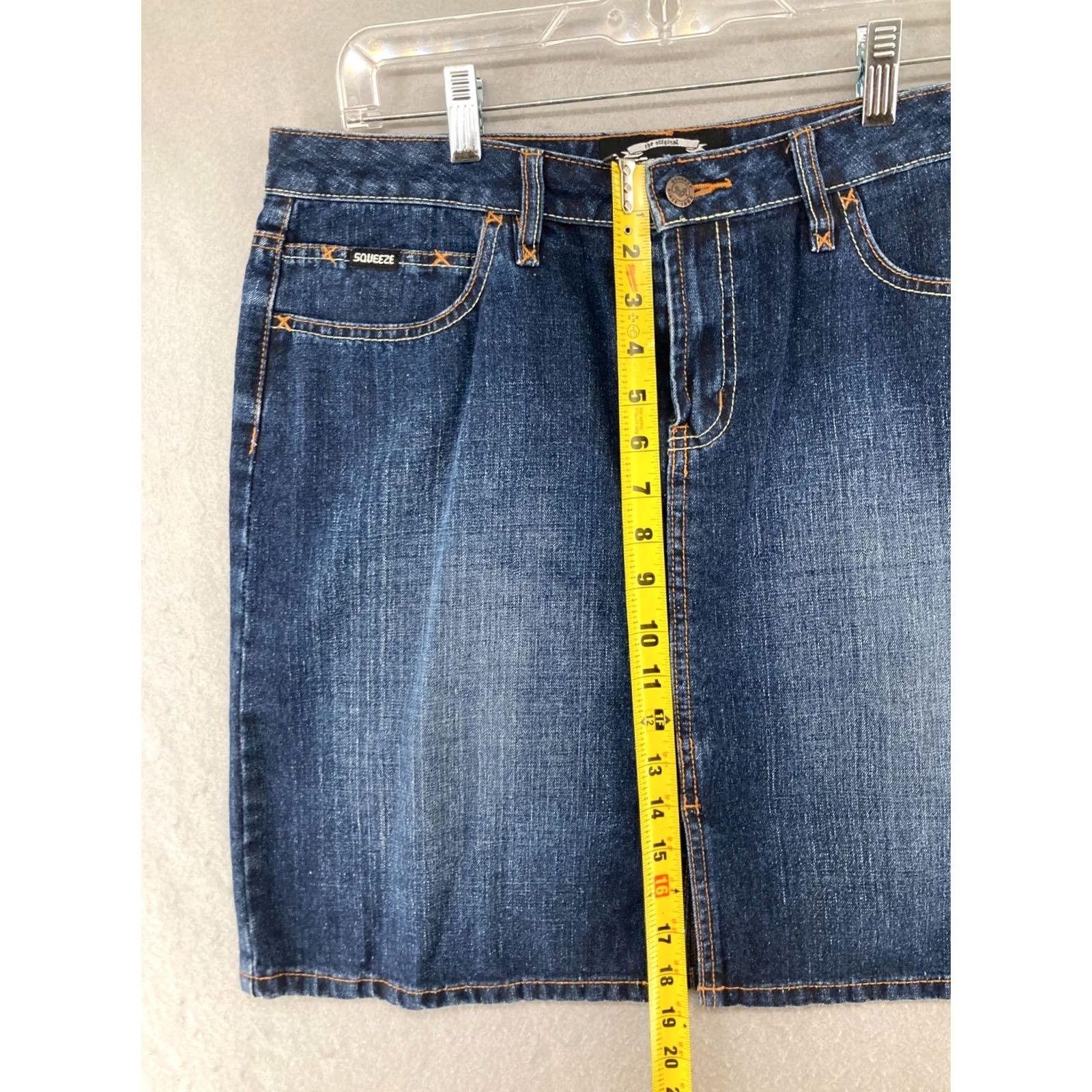 Vintage Vintage Squeeze Jeans Denim Skirt 11 Mini Womens Size 32" / US 10 / IT 46 - 4 Thumbnail