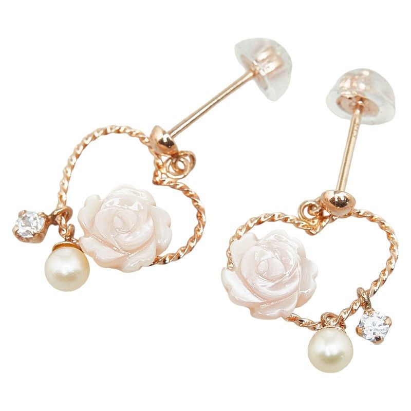 image of Other 10K Gold Cubic Zirconia & Pearl Earrings, Women's