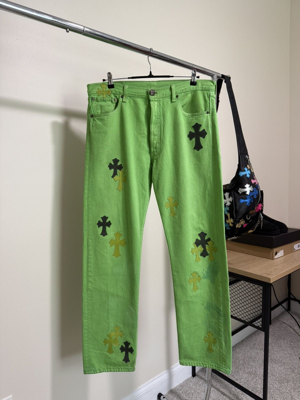 Chrome Hearts Chrome Hearts Green Cross Patch Levis Size US 34 / EU 50 - 1 Thumbnail