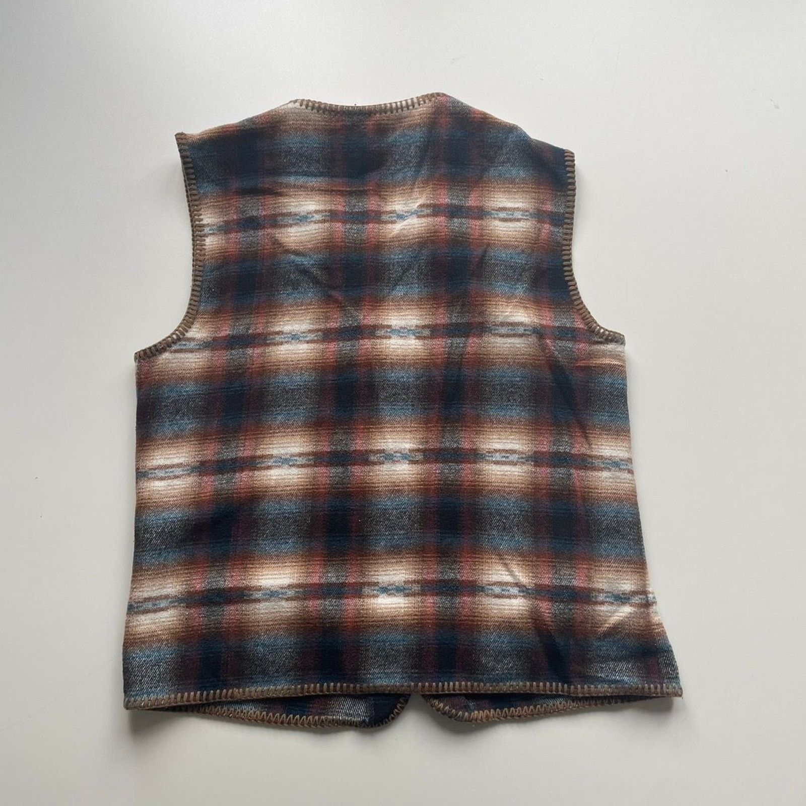 Vintage Vintage Plaid Fleece Wool Plaid Vest Button Up Large Rare Size US M / EU 48-50 / 2 - 2 Thumbnail