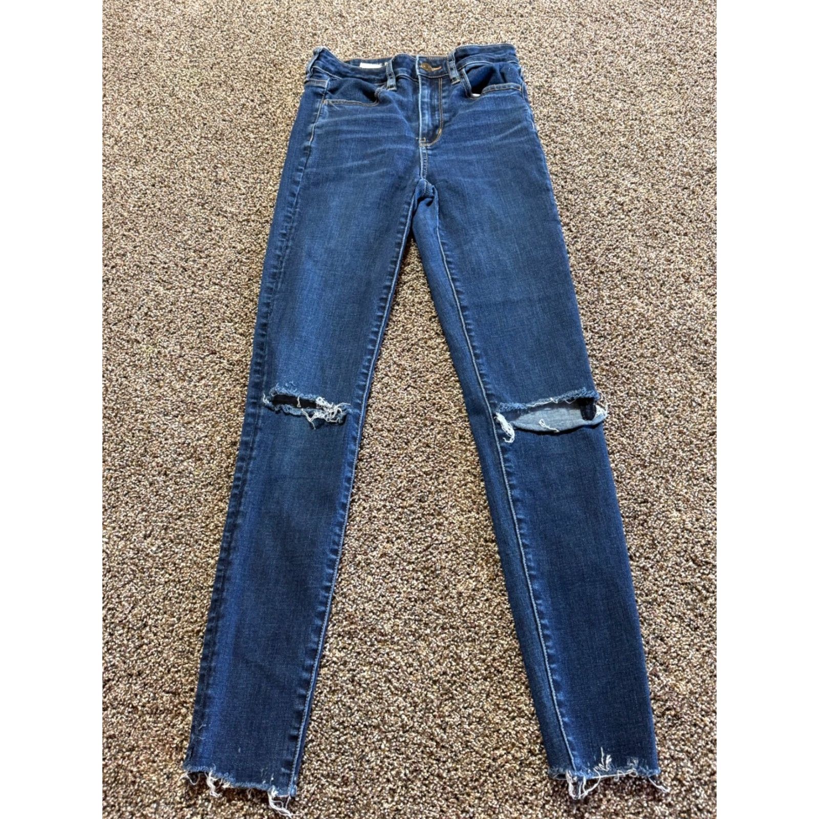 American Eagle Outfitters American Eagle Women's Jeans Size 2 Tall Blue Denim Jegging Long High Rise TALL Womens Jeans Size 26" / US 2 / IT 38 - 2 Thumbnail