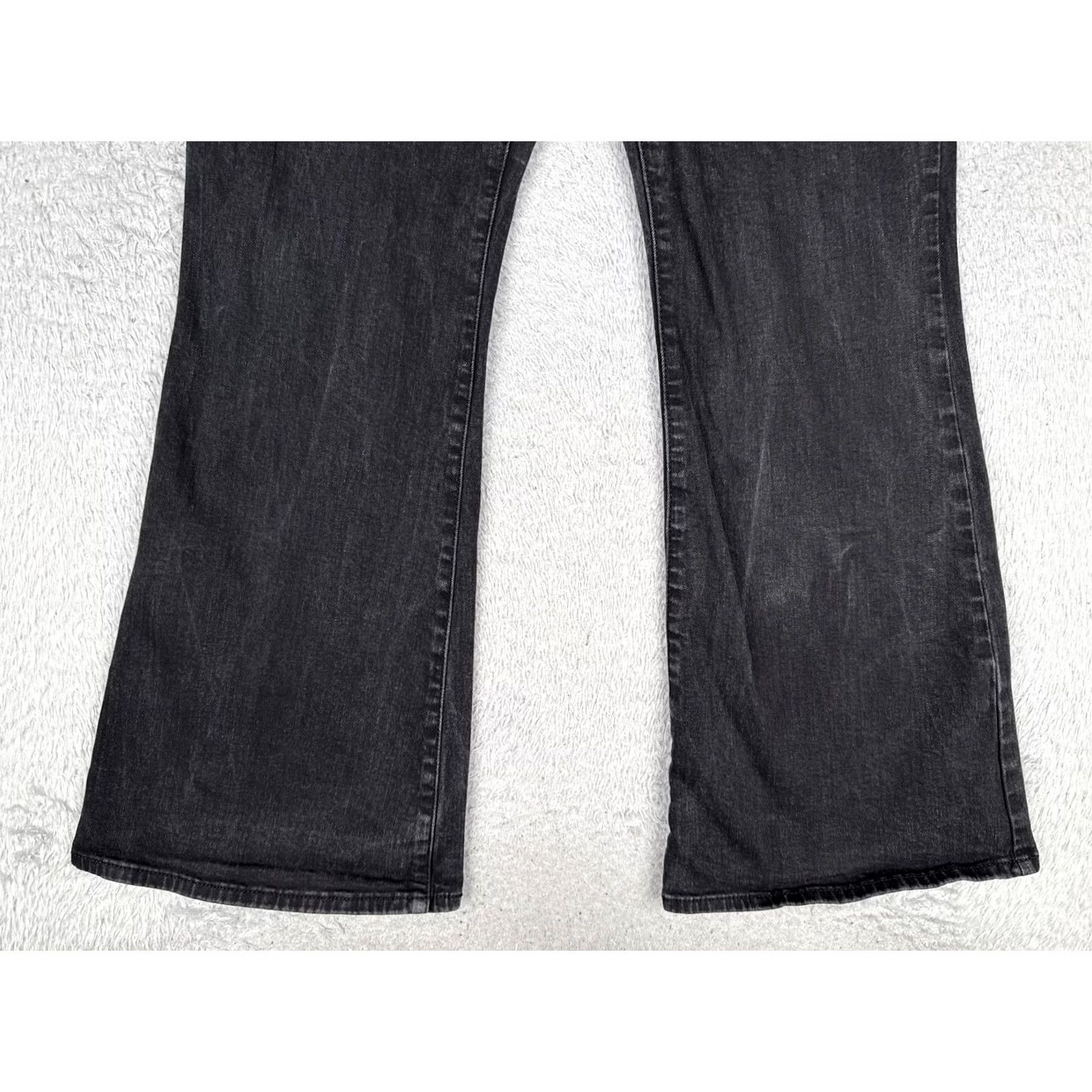 Elizabeth and James Elizabeth and James Jeans Flared Womens 14 Black Charcoal High Rise Stretch 32x30 Modern Bohemian Dressy Denim Pants Mens Womens Girls Size 36" / US 14 / IT 50 - 2 Thumbnail
