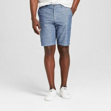 Other Mens Blue Chambray Flat-Front Casual Shorts With Button & Zi Size 26" / US 2 / IT 38 - 1 Thumbnail
