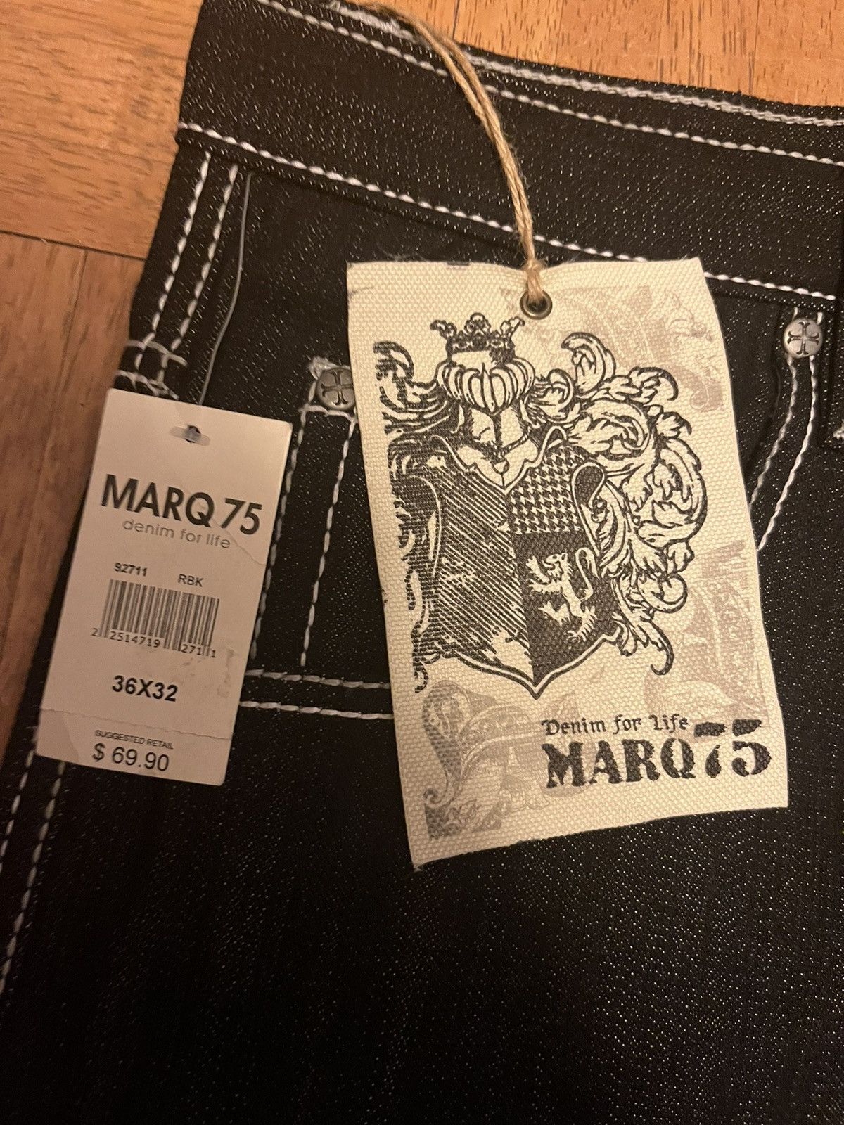 Affliction × Japanese Brand marq75 super nice baggy asl with gothic cross&wing design Size US 36 / EU 52 - 9 Thumbnail