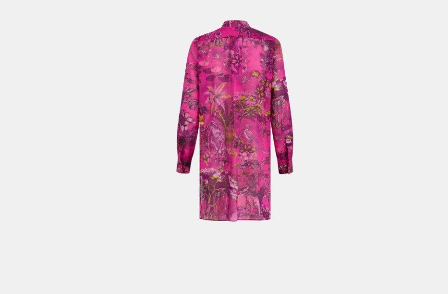 Dior o1w1db10824 Cotton Voile Blouse in Multicolor Size L / US 10 / IT 46 - 2 Thumbnail