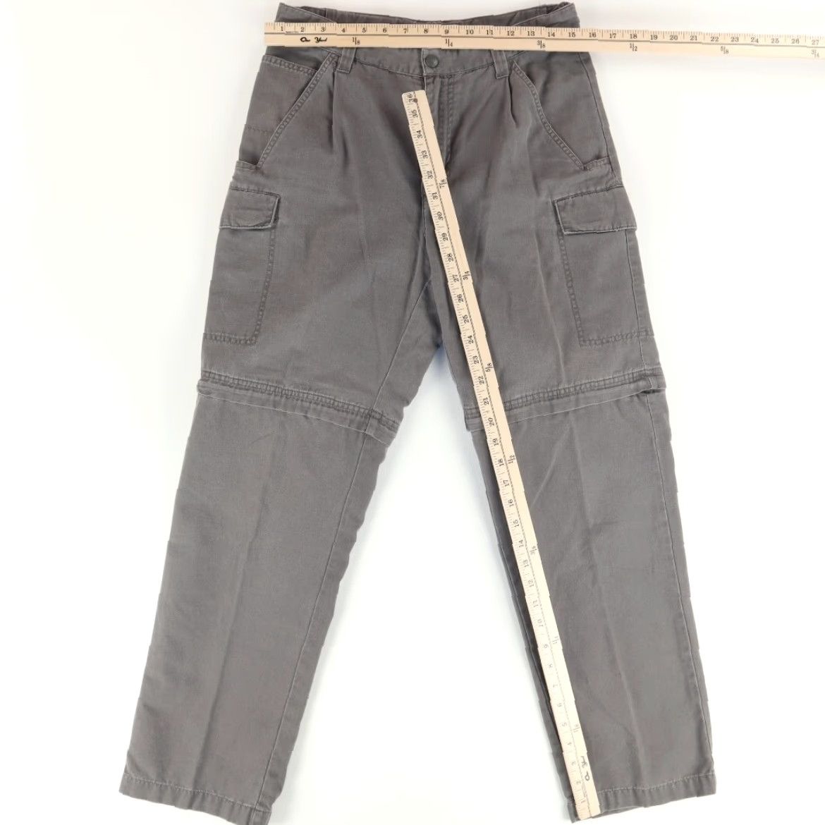 Vintage Columbia Khaki Hiking Cargo Pants Gray Men's 30 Cargo Pants Relaxed Fit Cotton Convert Inseam 30 Size US 30 / EU 46 - 3 Thumbnail
