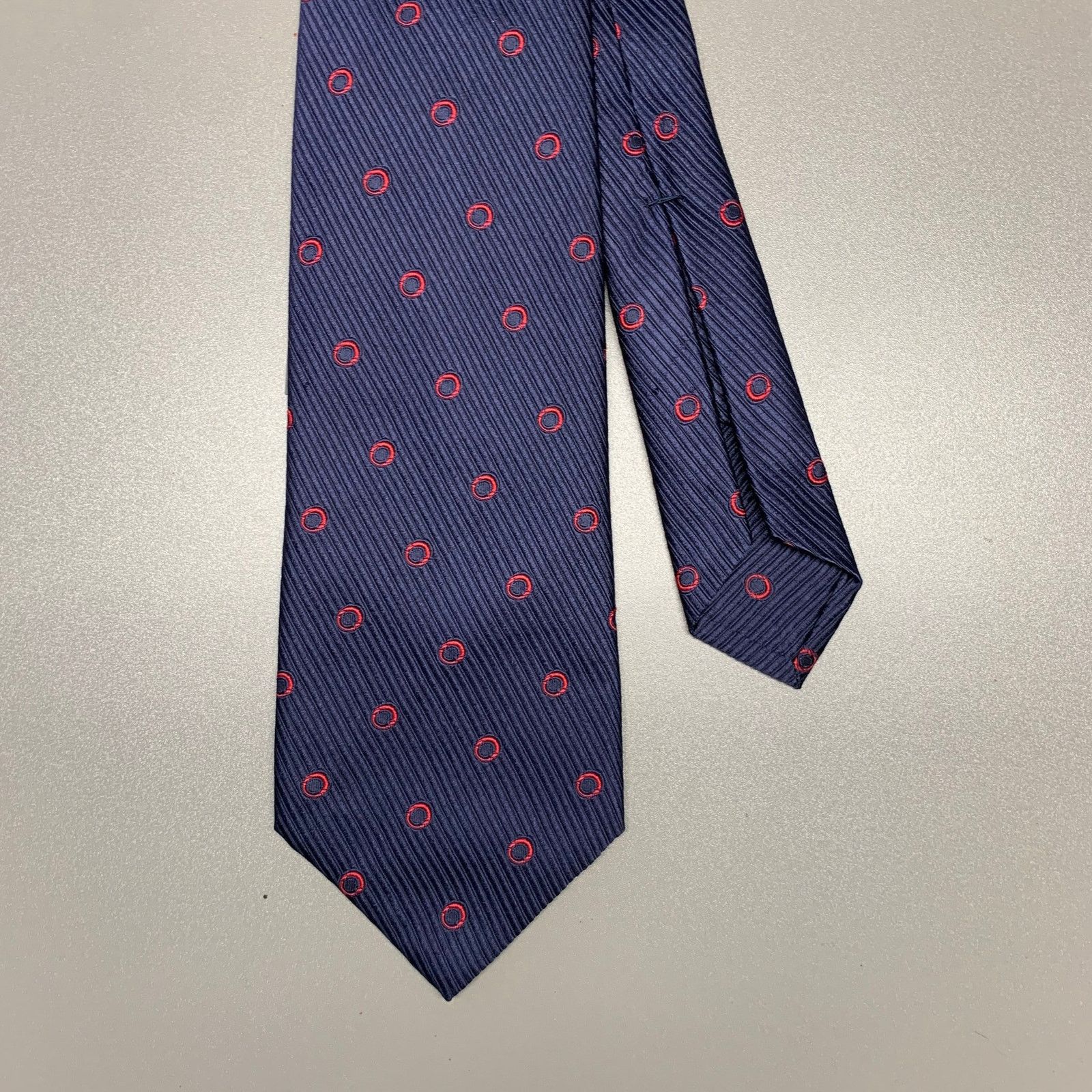Bvlgari BVLGARI Navy Red Polka Dot Silk Tie Size ONE SIZE - 1 Thumbnail