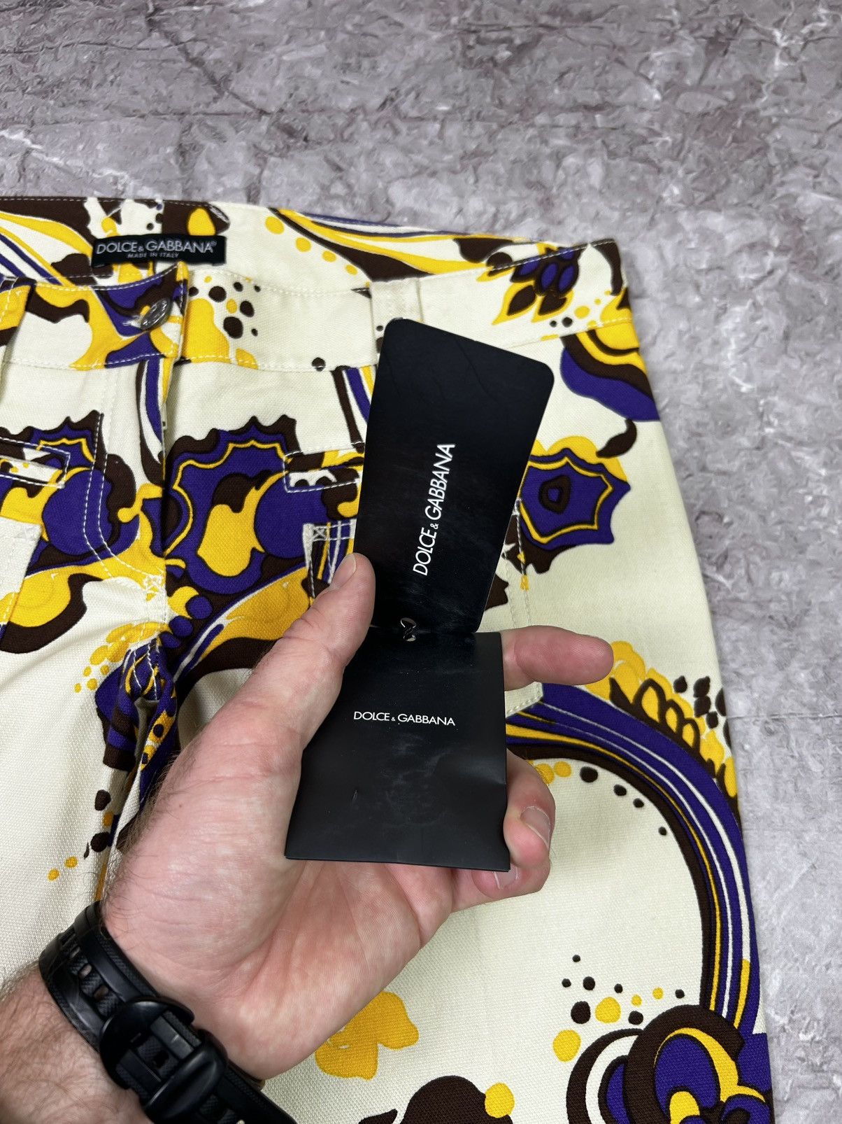 Dolce & Gabbana Dolce Gabbana Floral Pants With Purple And Gold Pattern Size 40" / US 18 - 6 Thumbnail